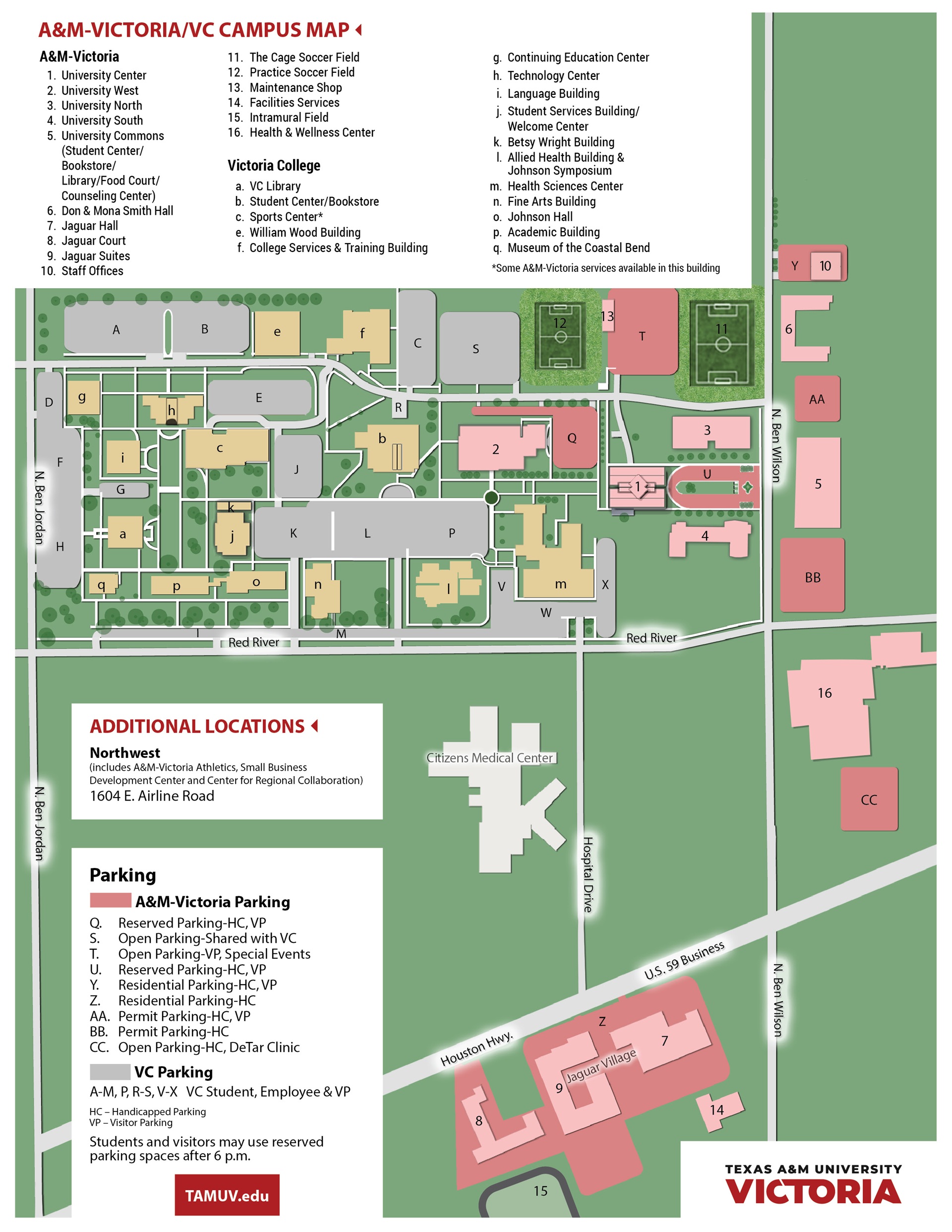 A&M-Victoria campus map
