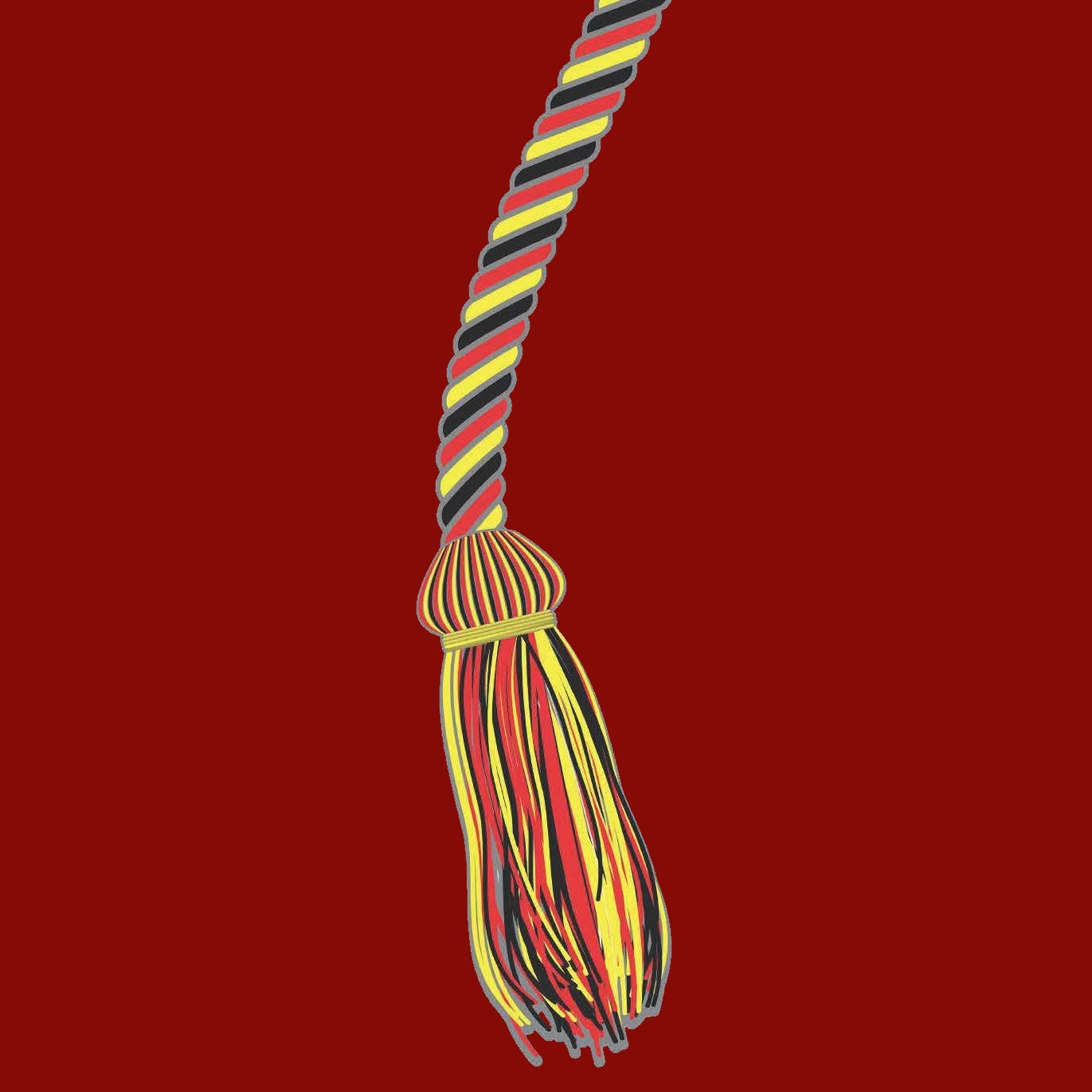 Jaguar Spirit Cord: Red, Gold and Black Cord with tassel